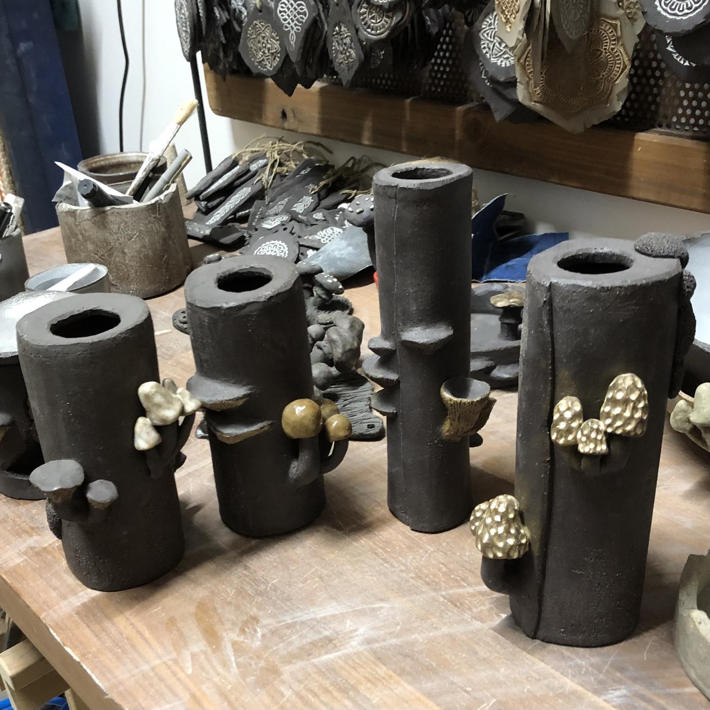 TimTim Ceramic kézzel készített gombás vázák